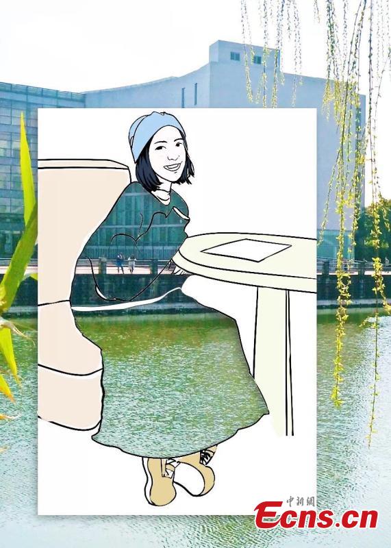 A student at Sichuan University, located in Chengdu City in Sichuan Province, has used A4 paper with artistic cuts in its center to bring the beauty of the outdoors into an image through silhouettes. The design looks like a student wearing outfits decorated with the campus\' amazing landscapes. (Photo provided to China News Service)