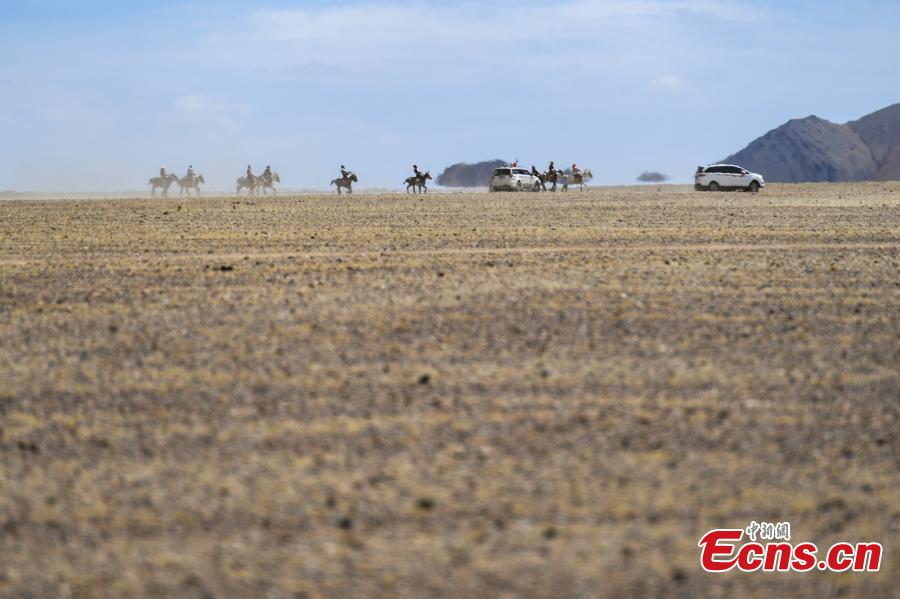 A horse race in Qianggu Village in Ngari Prefecture, Southwest China\'s Tibet Autonomous Region, April 9, 2019. The per capita income of the village reached 14,000 yuan ($2,086) in 2017 and locals all live above the poverty line. (Photo: China News Service/He Penglei)