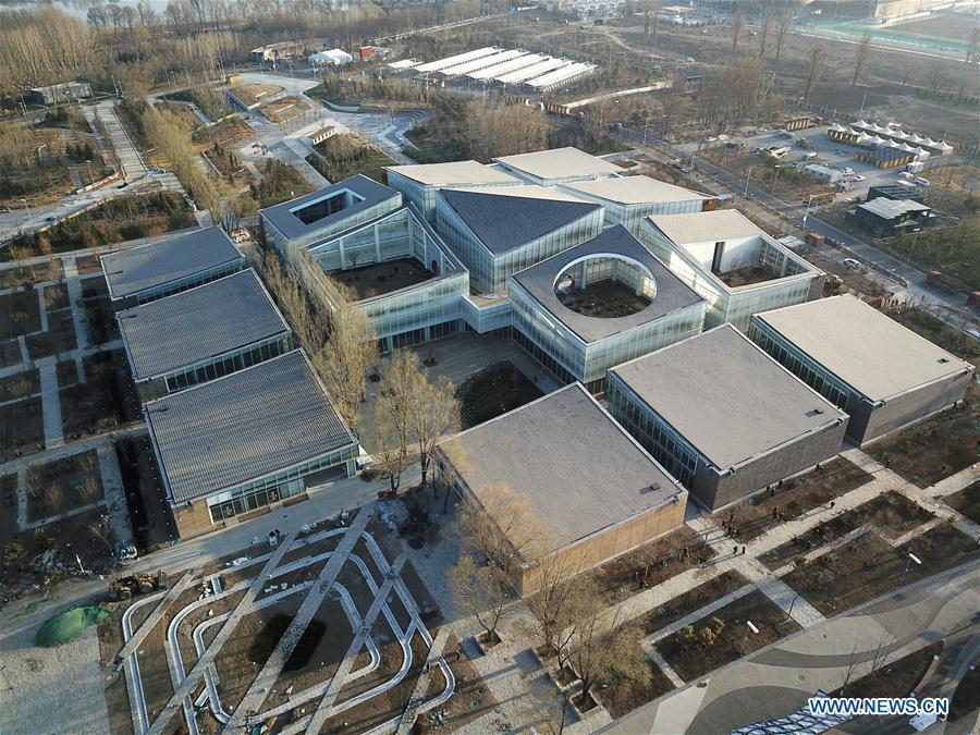 Aerial photo taken on March 27, 2019 shows the Horticultural Life Experience Pavilion at the site of the International Horticultural Exhibition 2019 Beijing China in Yanqing district of Beijing, capital of China. (Photo/Xinhua)
Life Experience Pavilion

The Life Experience Pavilion advocates \'green living\' and the area adopts a minimal architectural style to recreate the realistic image of a heartwarming northern village. The themes of \'Sowing,\' \'Growth,\' \'Irrigation\' and \'Harvest\' bring out the suburban charm, enchanting visitors with the beauty of nature and country life.