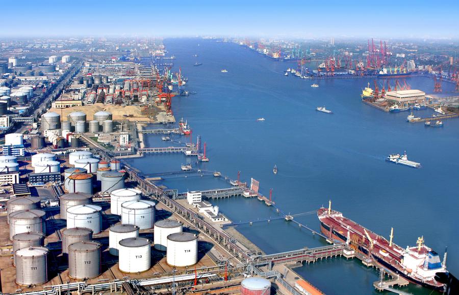 The petrochemical terminal at the Port of Tianjin pictured in January 2010. (Photo/Tianjin Municipal Information Office)