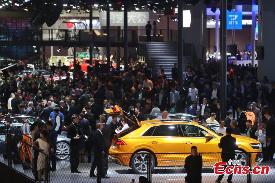 The 2019 Shanghai auto show is underway in Shanghai, April 16, 2019.  The 18th Shanghai International Automobile Industry Exhibition is open to the media on Tuesday and Wednesday, before opening its doors to the public from Thursday until April 25. The exhibition has attracted more than 1,000 exhibitors from 20 countries and regions worldwide, according to organizers. (Photo: China News Service/Zhang Hengwei)