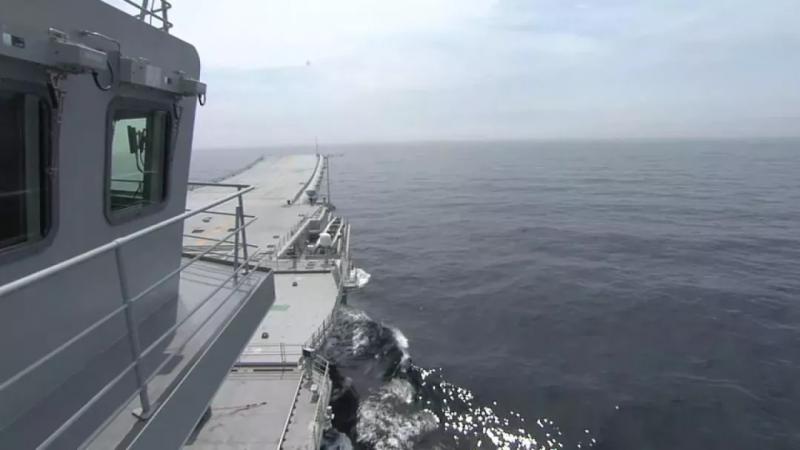 A photo of China\'s first domestically made aircraft carrier during its fifth sea trial. (Photo/CCTV)
Photos have been released of China\'s first domestically manufactured aircraft carrier on its recent fifth sea trial.

The trial tested the carrier\'s command and control system and battle performance, with the vessel completing tests of its mooring, power, battle and security system.