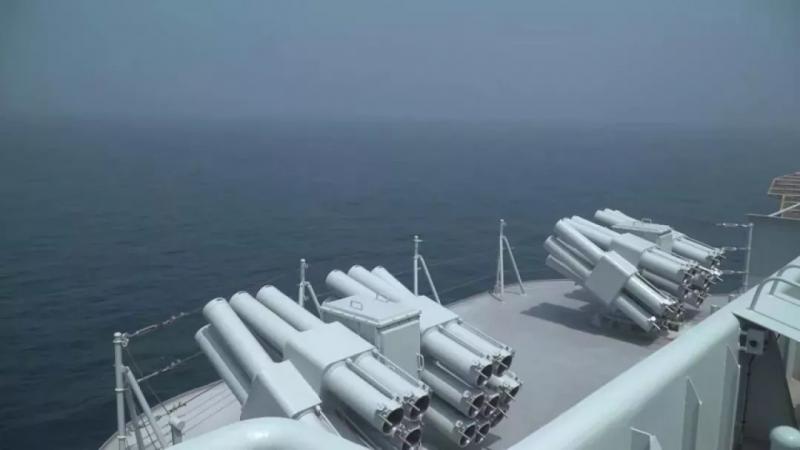 A photo of China\'s first domestically made aircraft carrier during its fifth sea trial.  (Photo/CCTV)