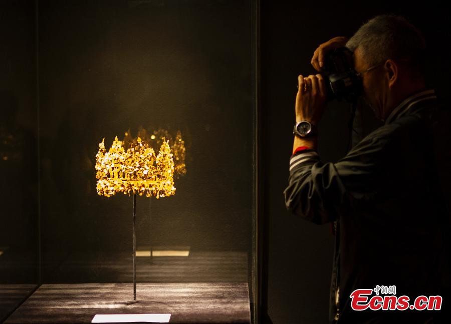 National treasures from Afghanistan during an exhibition at Tsinghua University Art Museum in Beijing, April 18, 2019. The exhibition, titled, \