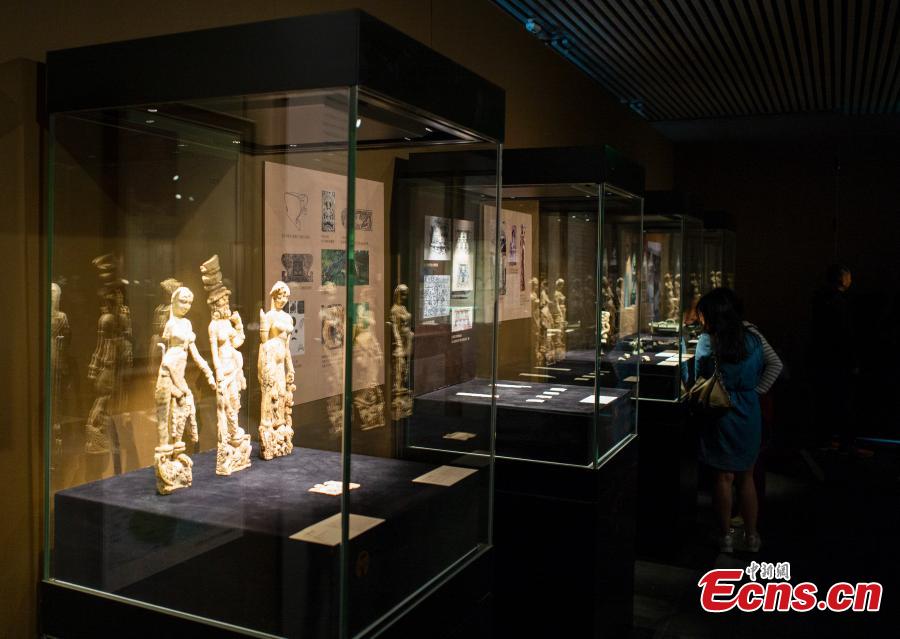 National treasures from Afghanistan during an exhibition at Tsinghua University Art Museum in Beijing, April 18, 2019. The exhibition, titled, \