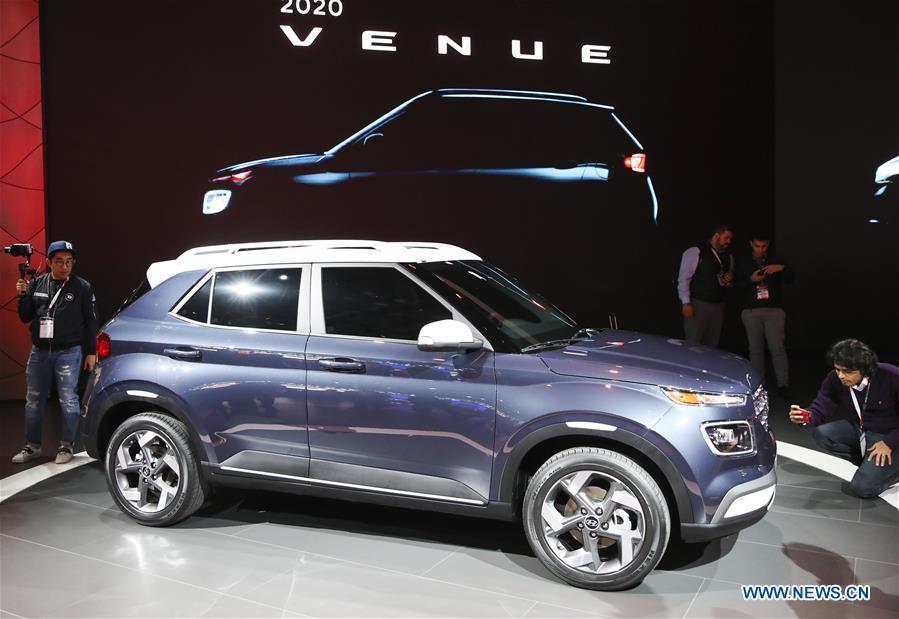 Hyundai\'s all-new 2020 Venue is seen during the media preview of the 2019 New York International Auto Show in New York, the United States, April 17, 2019. The 2019 New York International Auto Show will be open to public on Friday. (Xinhua/Wang Ying)