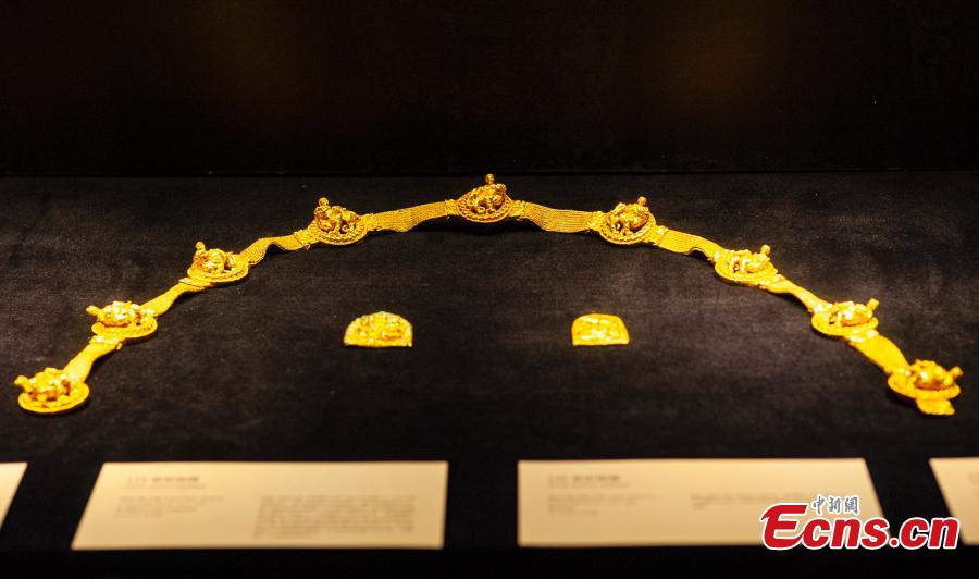 National treasures from Afghanistan during an exhibition at Tsinghua University Art Museum in Beijing, April 18, 2019. The exhibition, titled, \