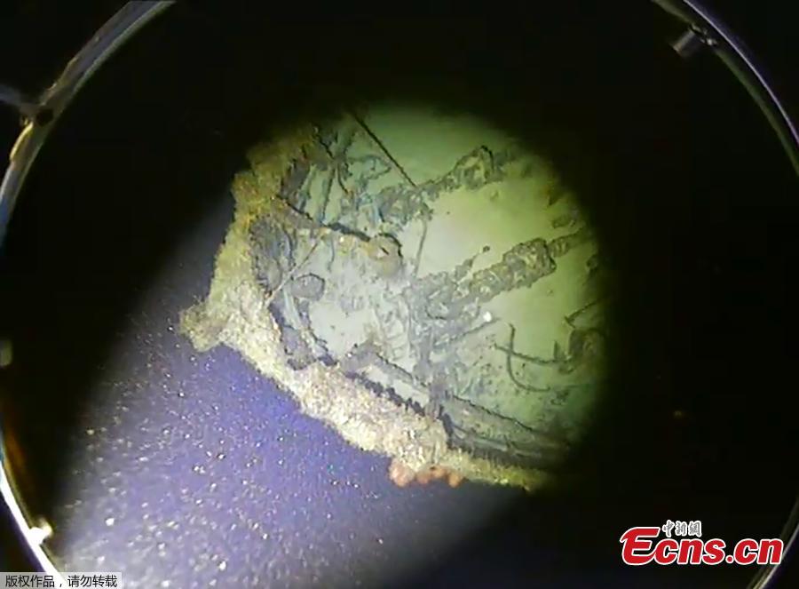 Photo released on April 23, 2019 by Commonwealth Scientific and Industrial Research Organisation (CSIRO) shows anchor chains on the wreck of the SS Iron Crown, a WWII ship sunk 77 years ago. (Photo/Agencies)

The wreck of an Australian freighter has been discovered 77 years after it was sunk by a Japanese submarine during World War II.

The ship was heavily loaded with manganese ore when she struck by a torpedo off the Australian coast on June 4, 1942, sinking just 60 seconds later. The attack claimed the lives of 38 members of the ship\'s 43-strong crew.