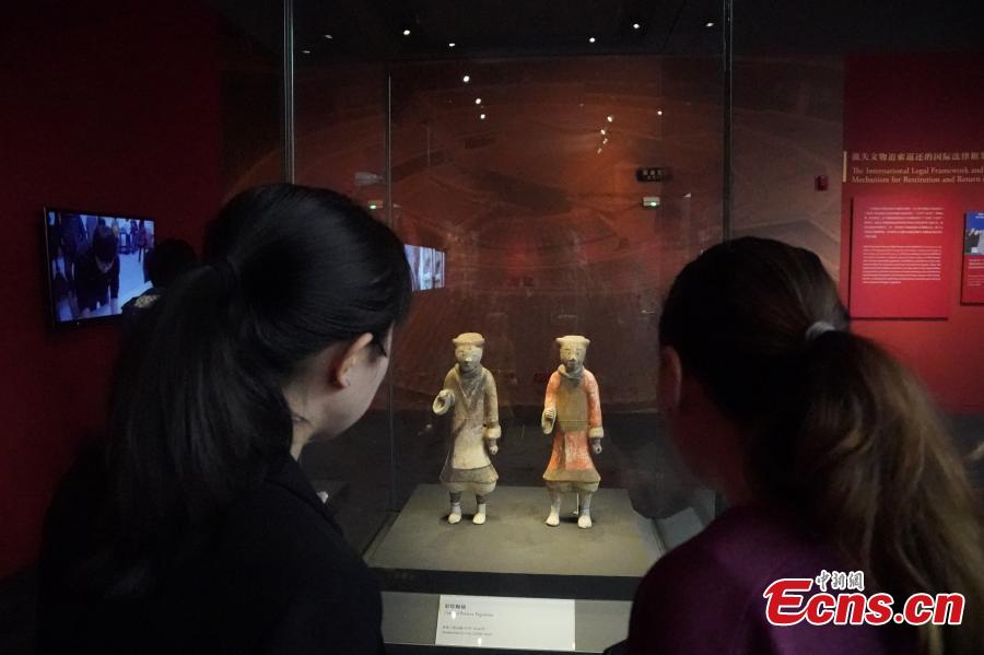 An exhibition of Chinese cultural relics returned from Italy in the National Museum of China in Beijing, April 24, 2019. The exhibition, \