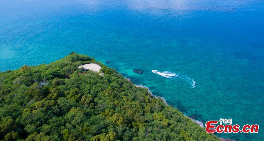 Photo taken on April 24, 2019 shows the amazing natural landscape of Weizhou Island in the Beibu Gulf, Southwest China\'s Guangxi Zhuang Autonomous Region, the youngest volcanic island in China. A national geological park was established on the island in 2004. (Photo: China News Service/Zhai Liqiang)