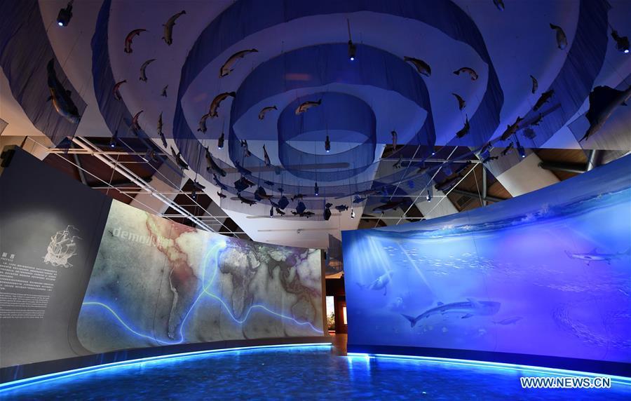 Photo taken on April 25, 2019 shows part of an exhibition hall themed \