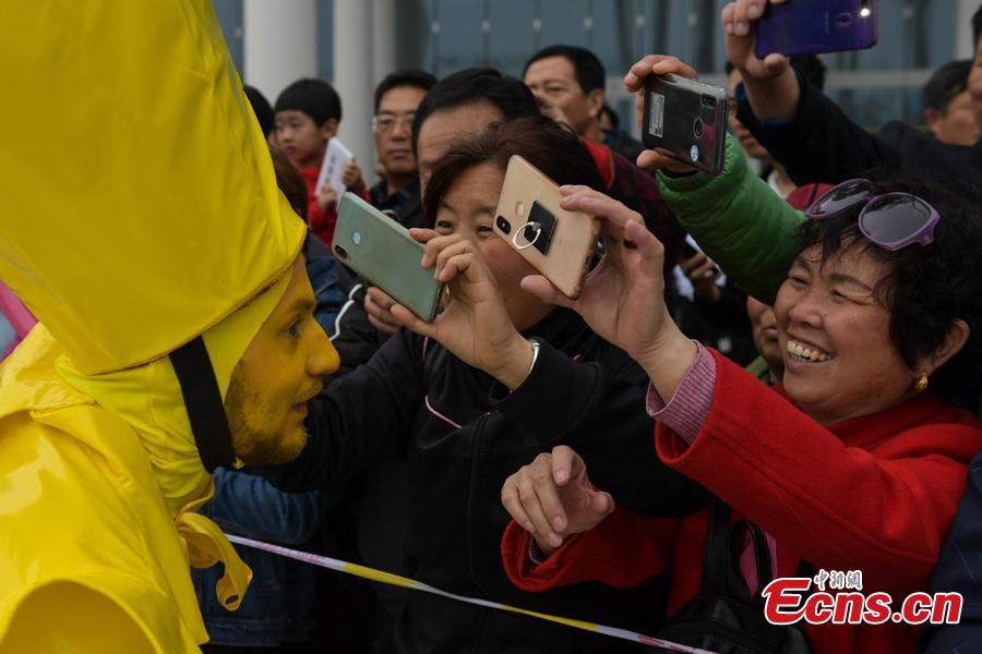 The 2019 Beijing International Horticultural Exhibition opens to the public on April 29, 2019. The expo, to be held from April 29 to Oct. 7, will exhibit flower, fruit and vegetable farming at the foot of the Great Wall in Beijing. (Photo: China News Service/Cui Nan)