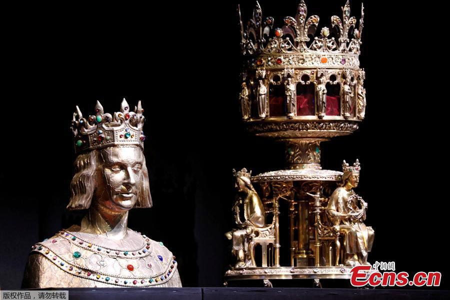 The Reliquary Bust of Saint Louis and the Reliquary of the Holy Crown of Thorns, some of treasures of Notre-Dame Cathedral, are displayed during a meeting of Culture and European Affairs ministers from across the EU to discuss protection of European heritage after the Notre-Dame fire, in Paris, France, May 3, 2019.  (Photo/Agencies)