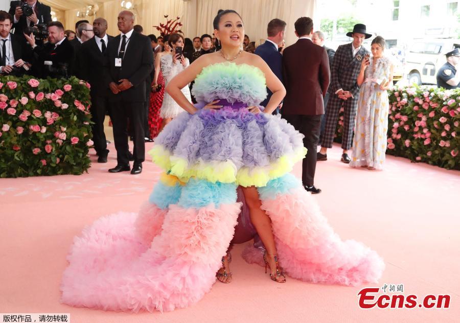 Nichapat Suphap arrives for the 2019 Met Gala at the Metropolitan Museum of Art on May 6, 2019, in New York. (Photo/Agencies)