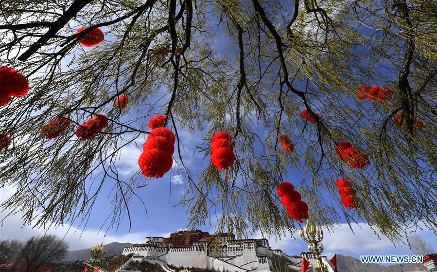 Photo taken on March 27, 2019 shows the Potala Palace in Lhasa, southwest China\'s Tibet Autonomous Region. China will hold the Conference on Dialogue of Asian Civilizations starting from May 15. Under the theme of \
