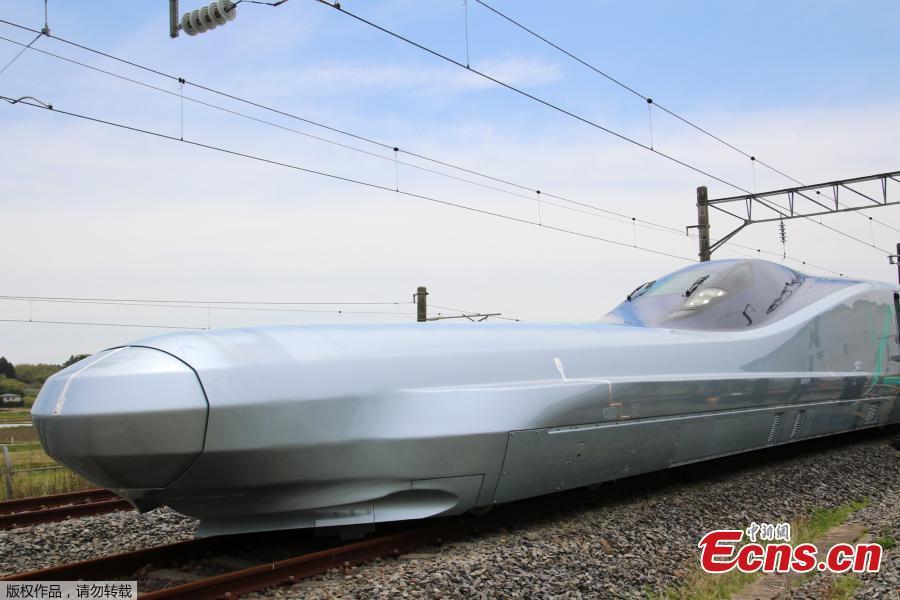 Next generation Shinkansen bullet train vehicle Car 10 of ALFA-X of East Japan Railway Company (JR East) during a media day in Rifu, Miyagi Prefecture, northern Japan, May 9, 2019. JR East will start driving test of the vehicle ALFA-X on May 10, 2019 to reach to commercial operation at 360 km/h, which speed will be the world\'s fastest as a Shinkansen bullet train. (Photo/Agencies)