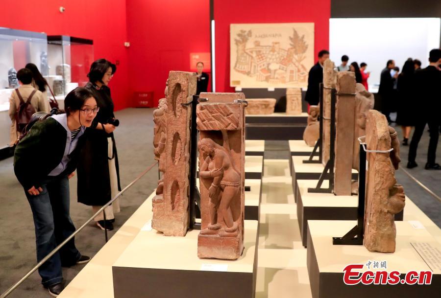 Photo taken on May 13, 2019 shows an exhibition about Asian civilization held at the National Museum of China in Beijing, as part of the Conference on Dialogue of Asian Civilizations (CDAC). The exhibition shows 451 sets of cultural relics from Greece, Egypt, and all 47 countries in Asia. The convening of the CDAC aims at promoting exchanges and mutual learning among civilizations in Asia and the rest of the world, while encouraging these civilizations to achieve common progress. (Photo: China News Service/Du Yang)