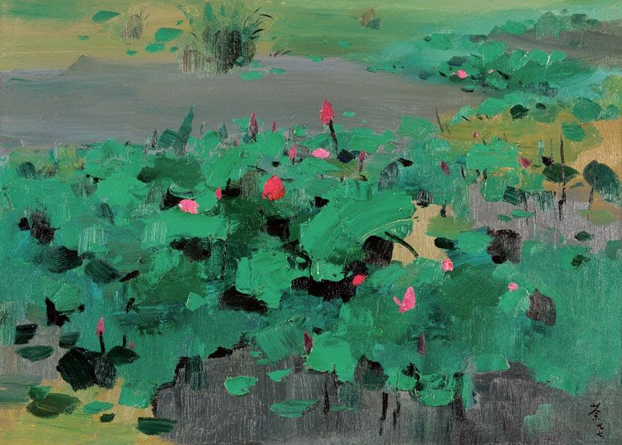A lotus painting by Chinese artist Wu Guanzhong on display. (Photo/chinadaily.com.cn)

A National Art Museum of China exhibition showcasing the work of Asian artists opened Friday.

The displayed work portrays the modern spirit of Chinese culture, the artistry of different parts of Asia and the shared cultural origins of Asian countries.

Shared Inspiration - Asian Art Exhibition features 130 artworks by 120 artists from 41 countries in Asia, covering art forms ranging from ink and oil paintings to prints and sculptures.