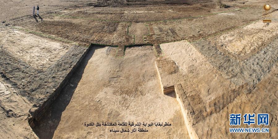 The undated photo provided by the Egyptian Ministry of Antiquities on May 13, 2019 shows the site of the discovered military castle in North Sinai, Egypt. An Egyptian archeological mission has discovered remnants of a military castle that dates back to Psamtik era from 664-610 BC in North Sinai province, the country\'s Ministry of Antiquities said in a statement on Monday. (Xinhua)