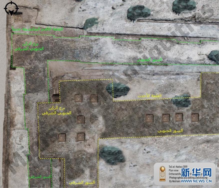 The undated photo provided by the Egyptian Ministry of Antiquities on May 13, 2019 shows the site of the discovered military castle in North Sinai, Egypt. An Egyptian archeological mission has discovered remnants of a military castle that dates back to Psamtik era from 664-610 BC in North Sinai province, the country\'s Ministry of Antiquities said in a statement on Monday. (Xinhua)