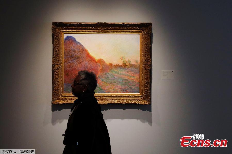 A painting by Claude Monet, part of the Haystacks \