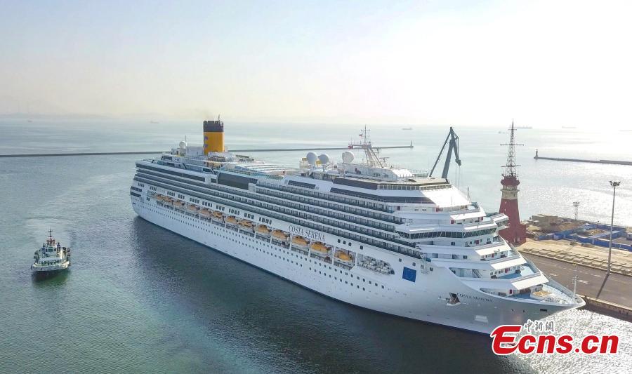 Costa Serena, a Concordia-class cruise ship of the Italian cruise line Costa Crociere, departs from a port in Dalian City, Northeast China’s Liaoning Province, May 14, 2019, kicking off a five-day-six-night trip to Japan. The Dalian Port International Cruise Liner Center opened in 2016 with aims build it into a cruise hub in northeastern Asia. Costa Serena is the biggest cruise boat the center has handled. (Photo: China News Service/Zhao Guanghui)