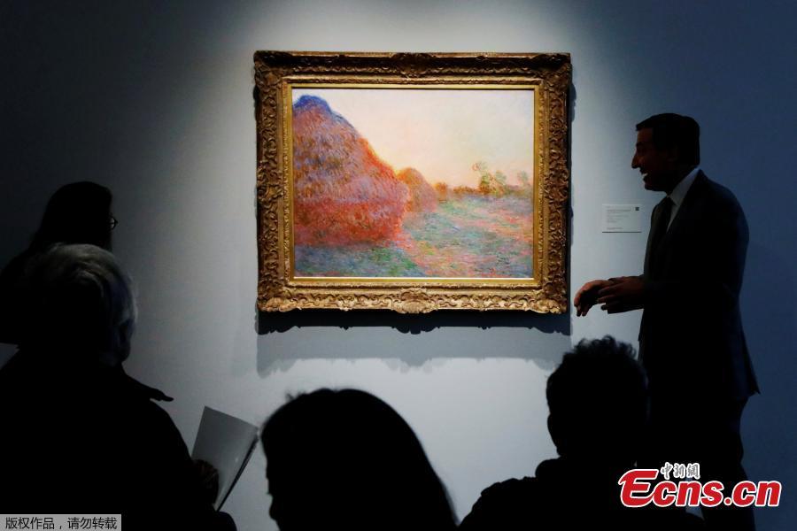 The painting by Claude Monet, part of the Haystacks \