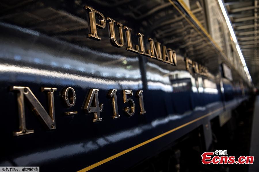This picture taken on May 13, 2019 shows the carriage number of a restored Orient Express train displayed at the Gare de l\'Est train station in Paris. (Photo/Agencies)