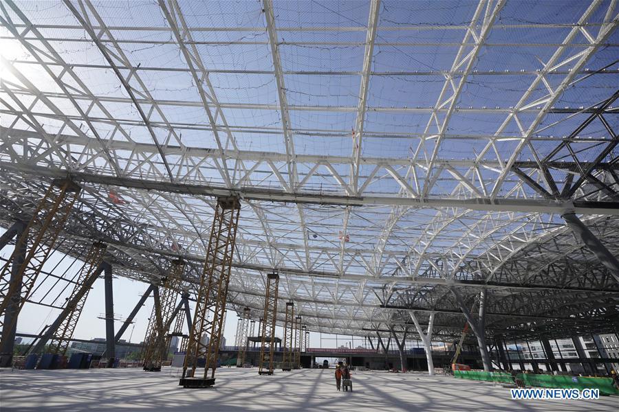 Photo taken on May 6, 2019 shows Qinghe Station of the Beijing-Zhangjiakou railway in Haidian District, Beijing, capital of China. (Xinhua/Xing Guangli)