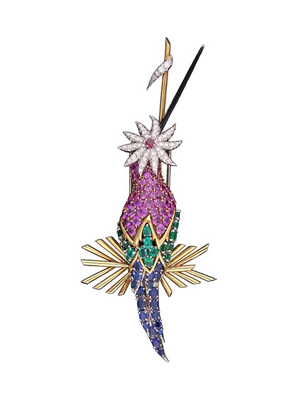 A jewelry design exhibition to open at the National Museum of China on May 30 will show 123 ornamental pieces by French jewelry designer Jean Schlumberger. (Photo provided to China Daily)