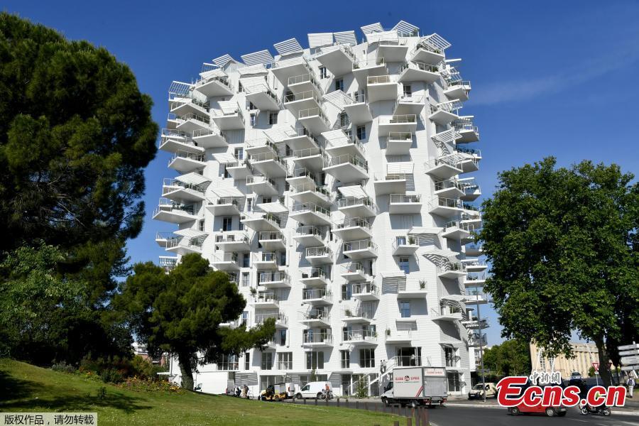A picture taken on June 3, 2019 in Montpellier, southern France, shows a building \