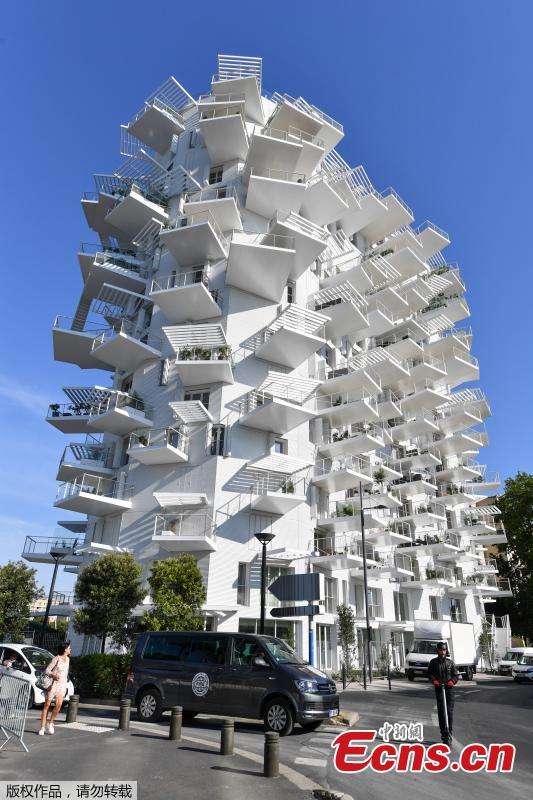 A picture taken on June 3, 2019 in Montpellier, southern France, shows a building \