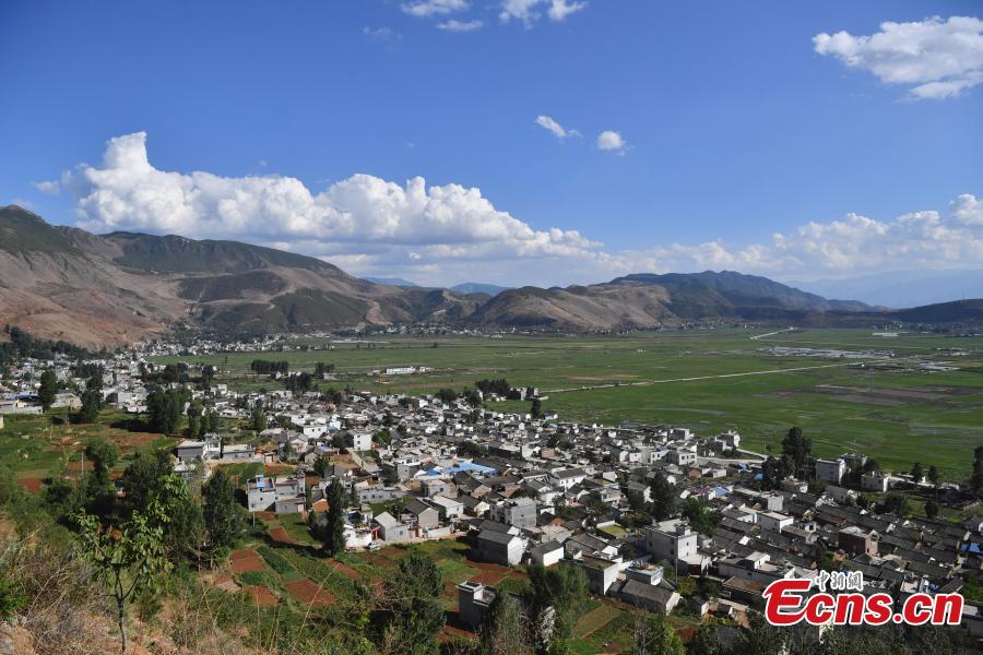 Photo taken on June 5, 2019 shows Baiwu Village located in Nagu Township, Huize County, Yunnan Province. For many centuries this place was an important trading center that revolved around the copper industry. In addition to the beautiful landscape, the village has many well-preserved buildings that date back to Ming and Qing dynasties. In 2005, Baiwu Village was recognized as a Chinese Famous Village of Culture and History. (Photo: China News Service/Liu Ranyang)