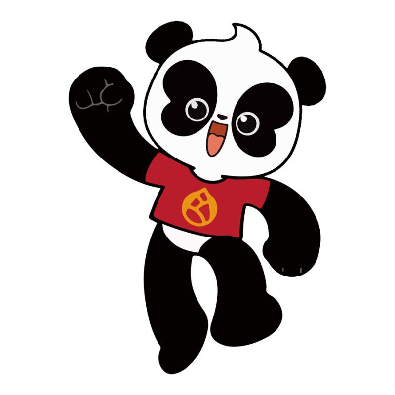 A Cartoon depicts A Pu, emblem of giant pandas. (Photo provided to China Daily)