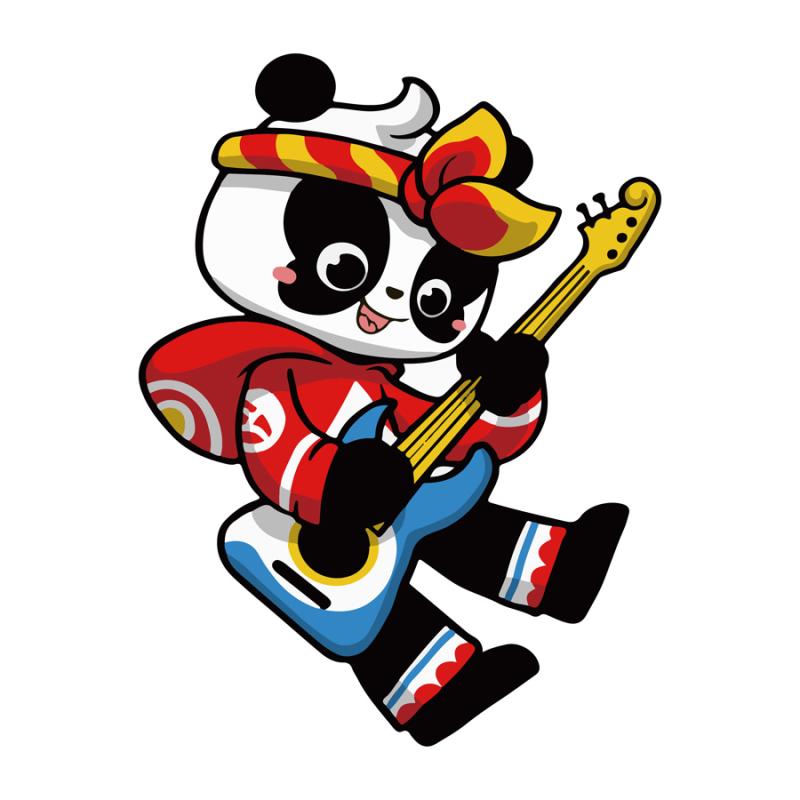 A Cartoon depicts A Pu, emblem of giant pandas. (Photo provided to China Daily)