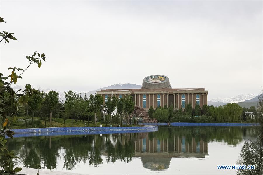 Photo taken on April 13, 2019 shows the National Museum in Dushanbe, capital of Tajikistan. (Xinhua/Bai Xueqi)