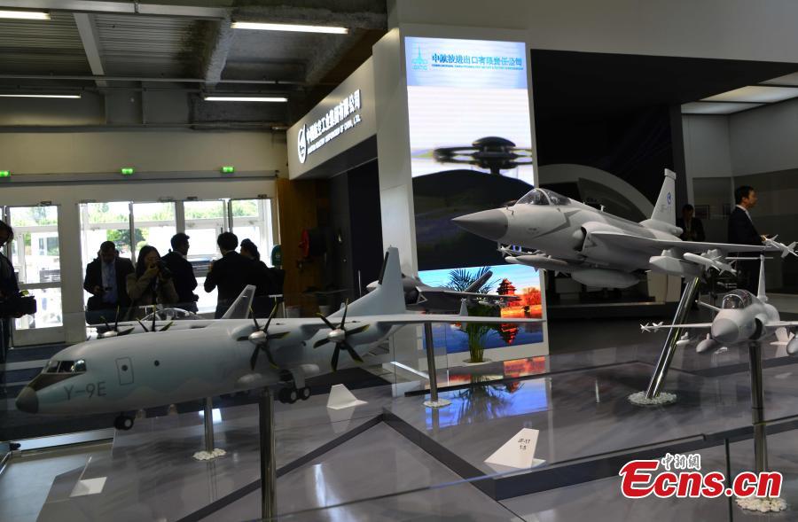 The Aviation Industry Corporation of China, Ltd. (AVIC) is taking part in the 53rd International Paris Air Show, displaying its key commercial and defense products and demonstrating its commitment to win-win cooperation with global partners, on June 17, 2019. (Photo: China News Service/Li Yang)
