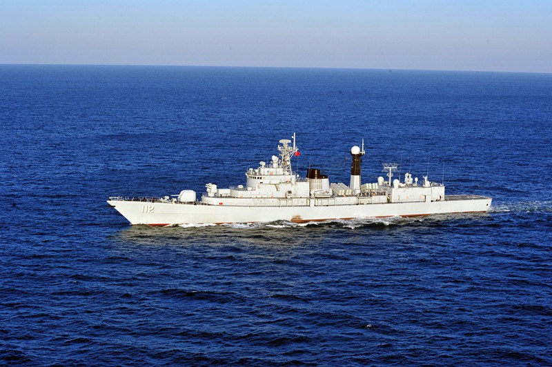 Destroyer flotilla steam in Yellow Sea
