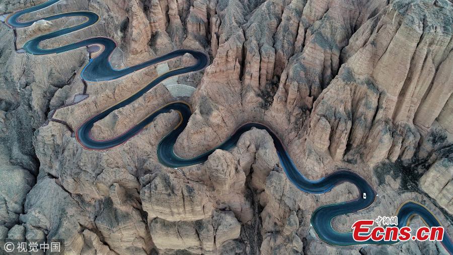 Amazing view of mountain road with 22 bends 