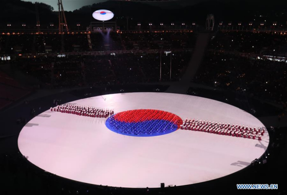 Moments of opening ceremony of PyeongChang Olympics