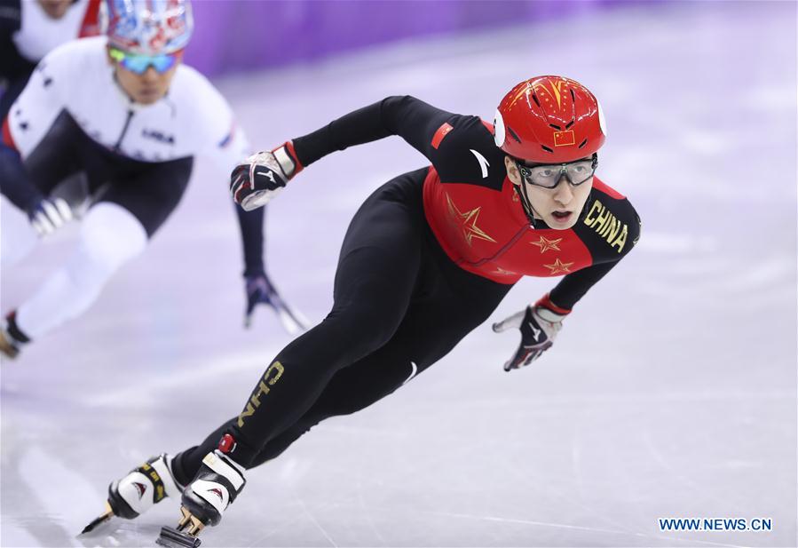 Highlights of men's 500m heat event of short track speed skating at PyeongChang Olympics