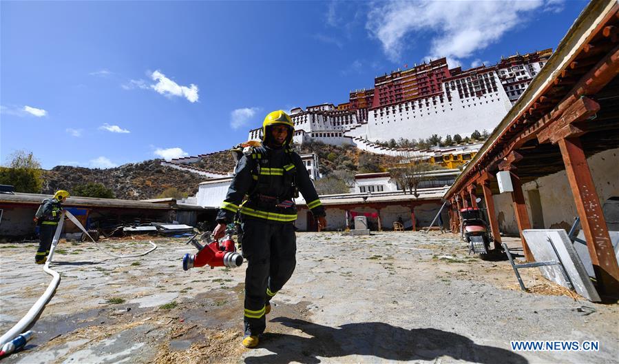 Emergency drill held at Potala Palace in Tibet