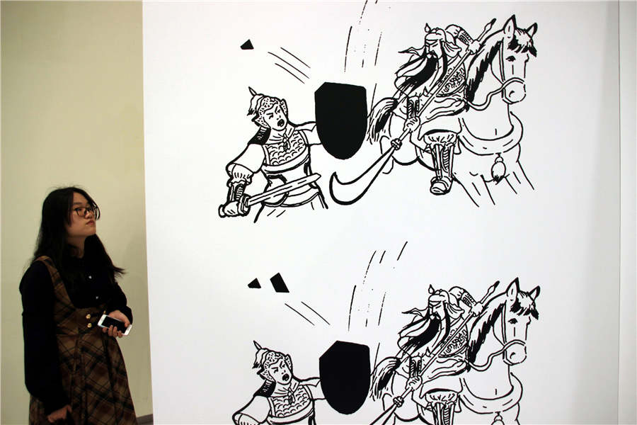 Popular cartoonist shows comics in Suzhou