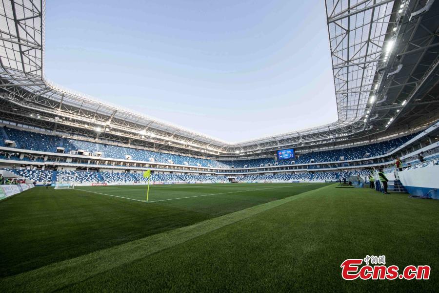 Russia's new World Cup stadium hosts test match 