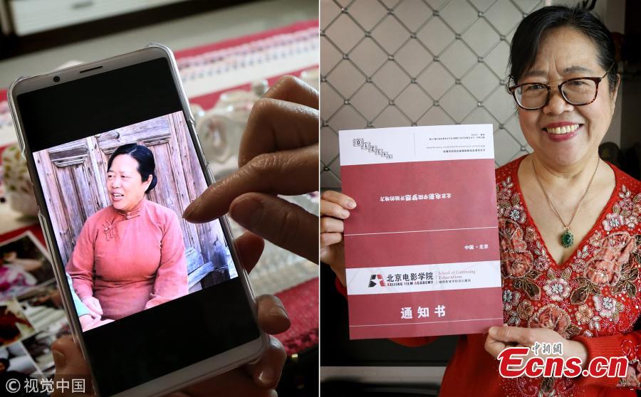 After playing bit roles for years, 67-year-old Du is now a Beijing Film Academy student