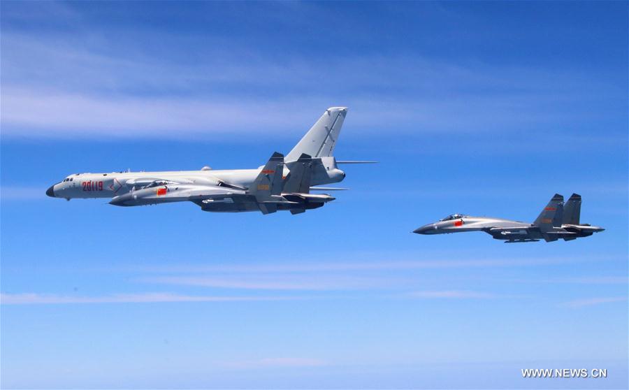 PLA air force conducts island patrol training