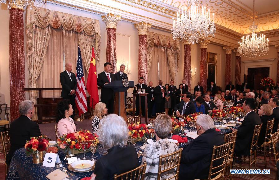 Xi attends luncheon hosted by Biden, Kerry at State Department