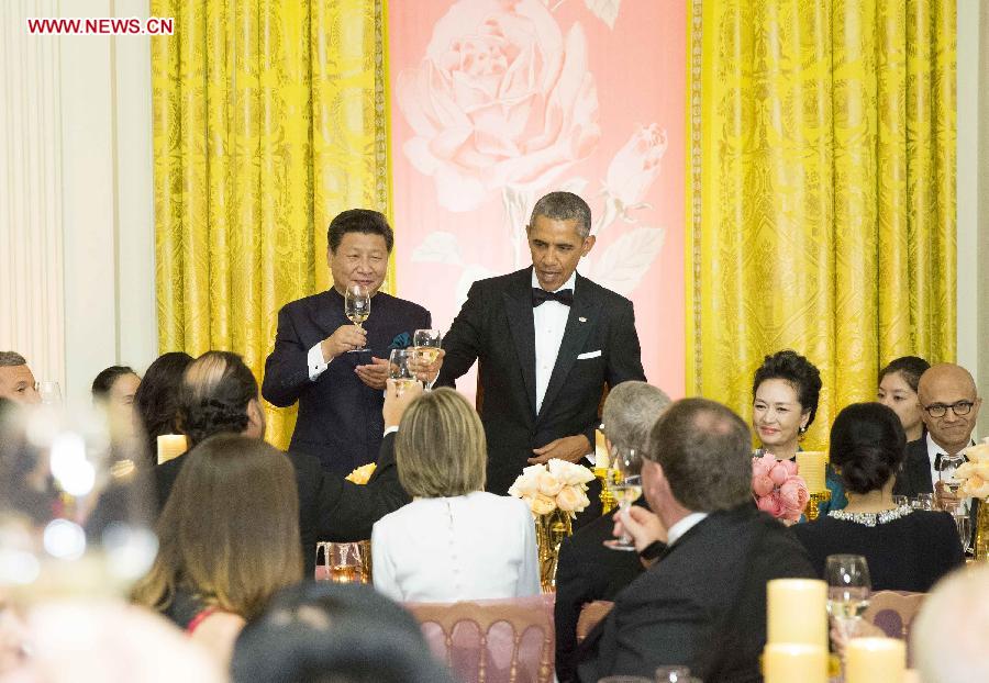 Xi attends State Dinner hosted by Obama at White House